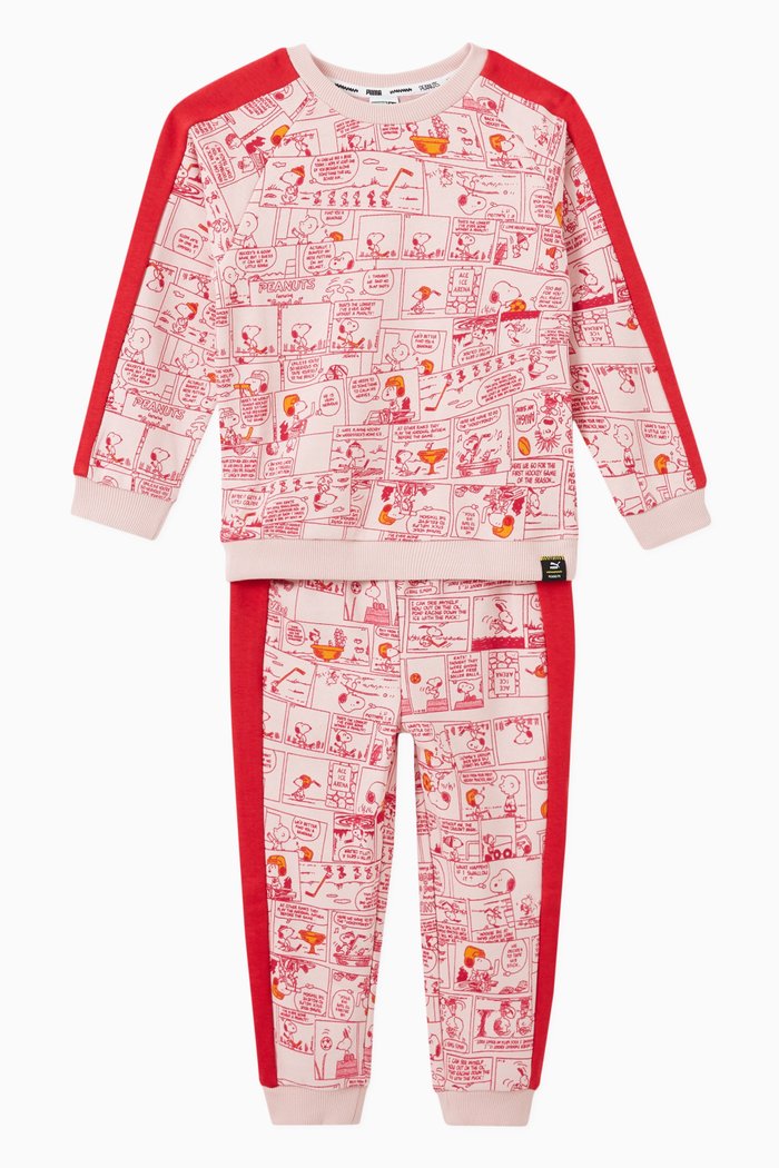 

PUMA x PEANUTS T7 Sweatsuit Set in French Terry, Pink