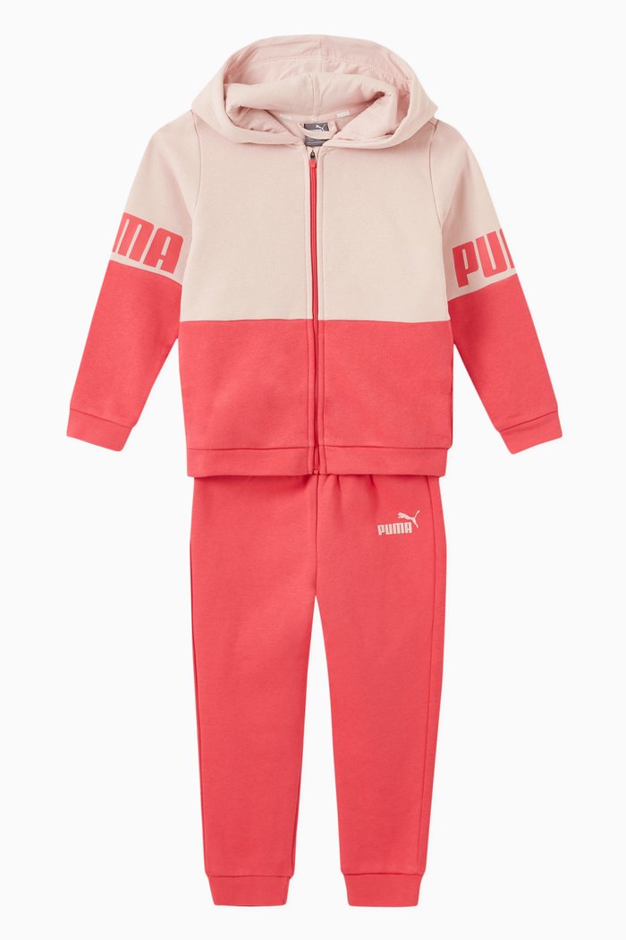 

PUMA Minicats Power Jogger Set in Cotton-blend Fleece, Pink