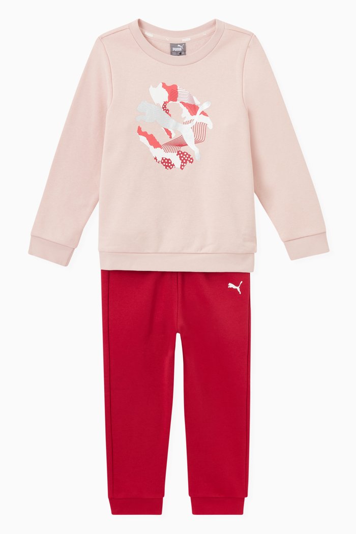 

Minicats Alpha Jogger Set in Cotton-blend Fleece, Pink
