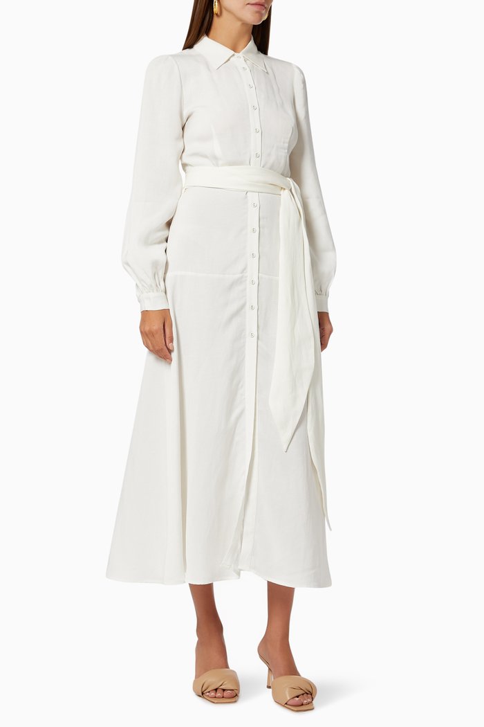 

Regalia Shirt Dress in Linen, Neutral