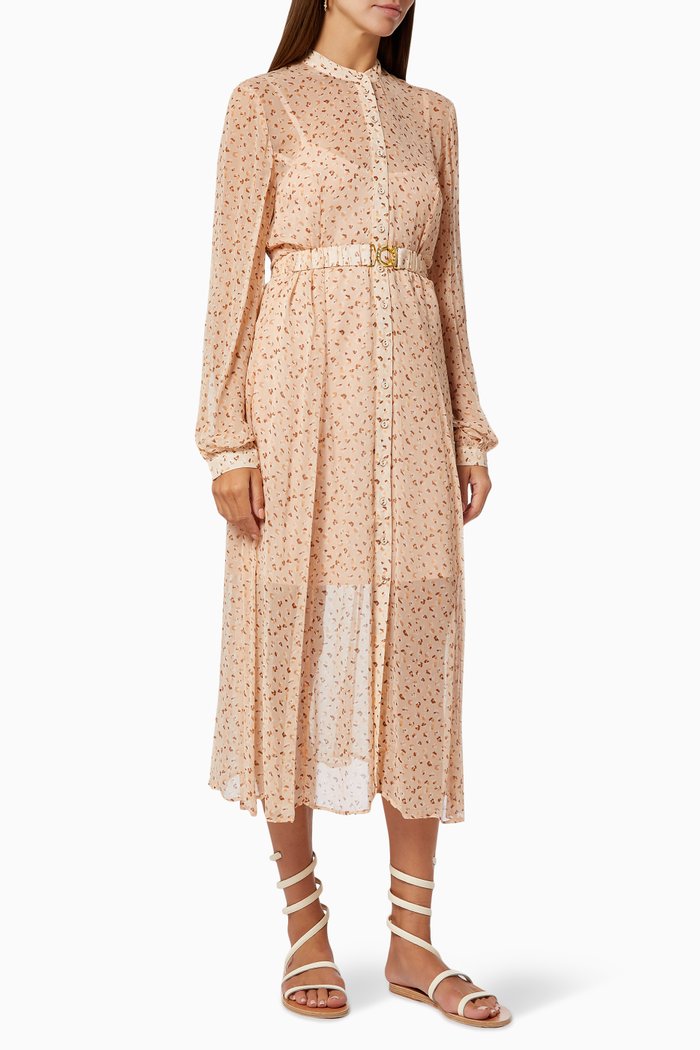 

Bouché Sleeve Midi Dress in Viscose, Neutral