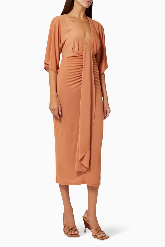 

Avail Sleeve Midi Dress in Jersey, Orange