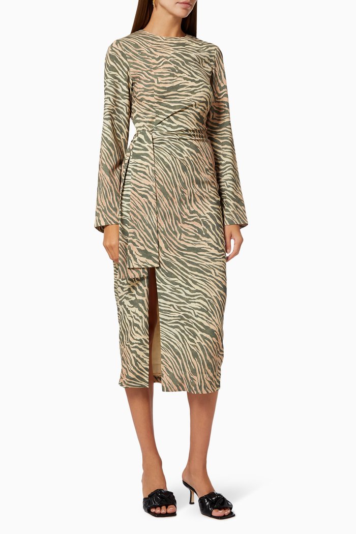 

Fierce Midi Dress in Satin, Neutral