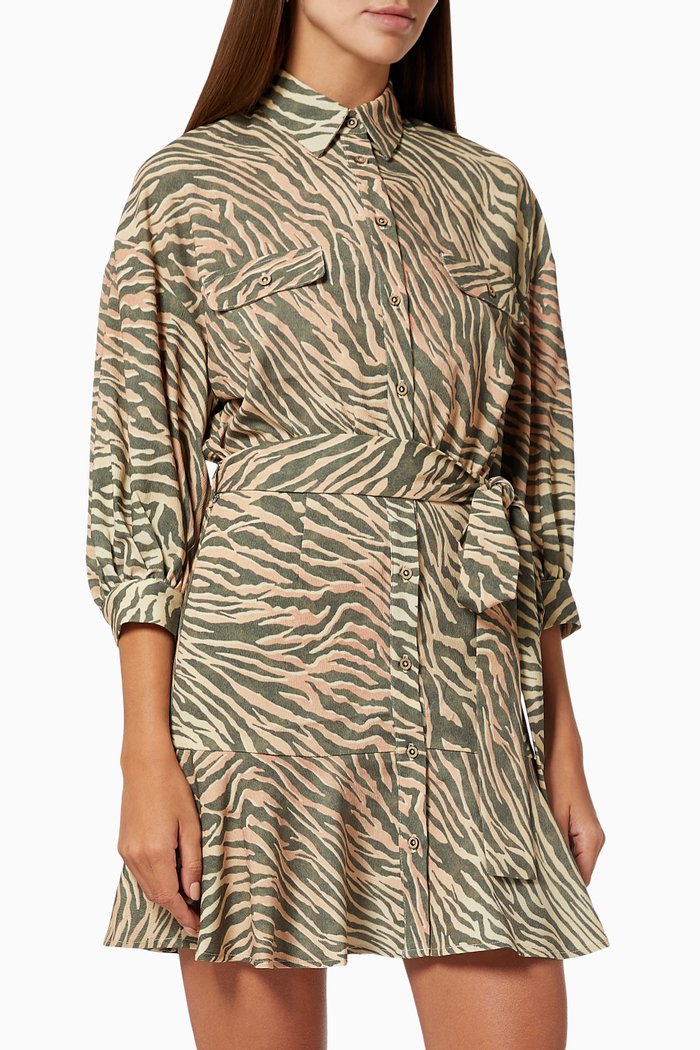 

Fierce Shirt Dress in Satin, Neutral