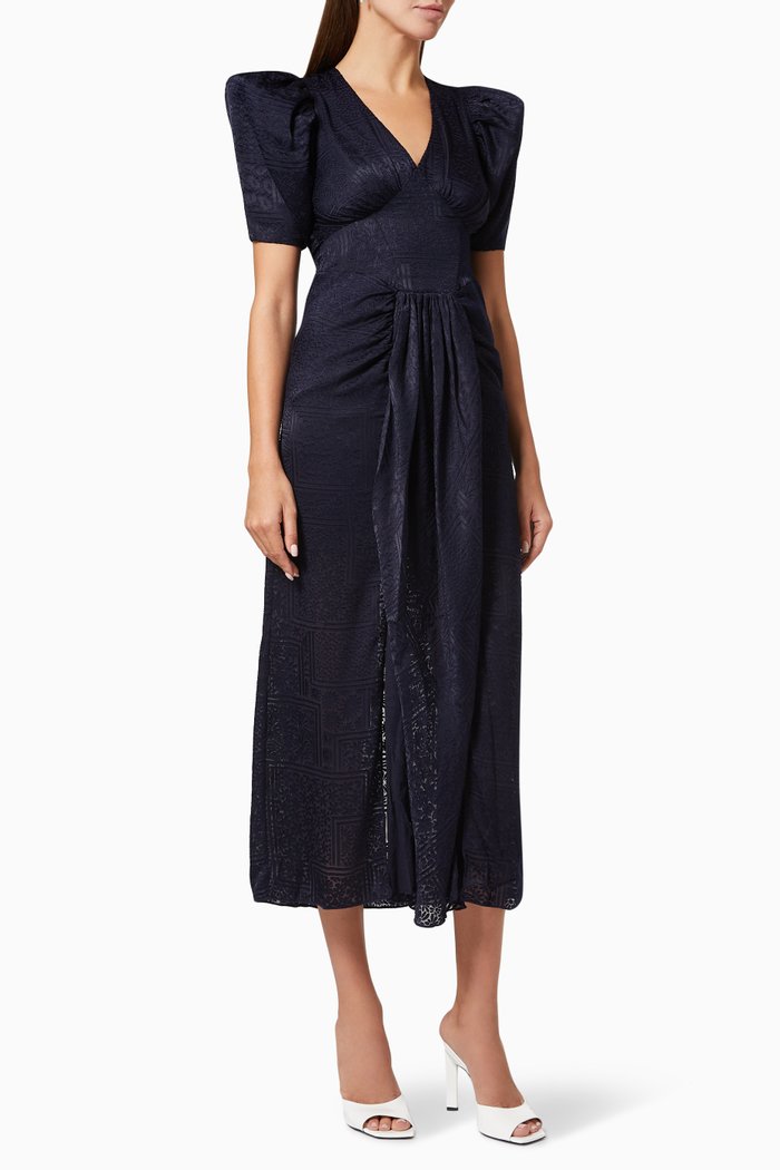 

Alma Metallic Dress, Blue