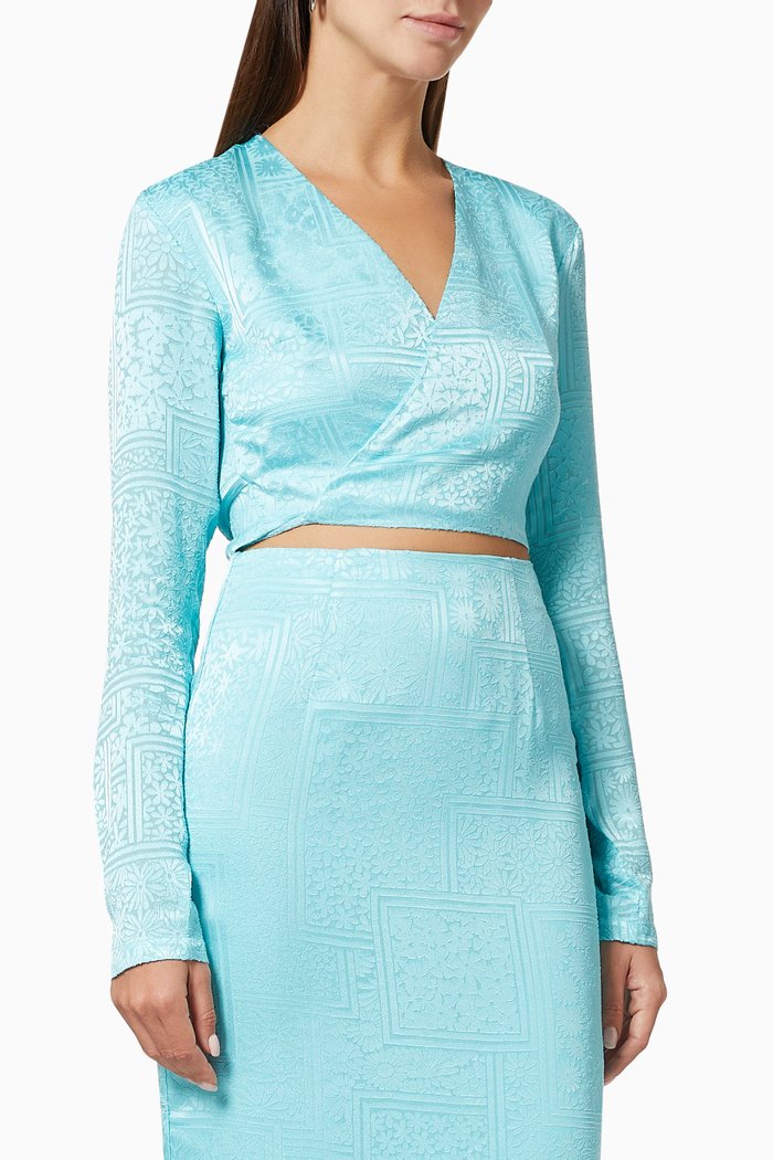 

Jeanette Wrap Top, Blue
