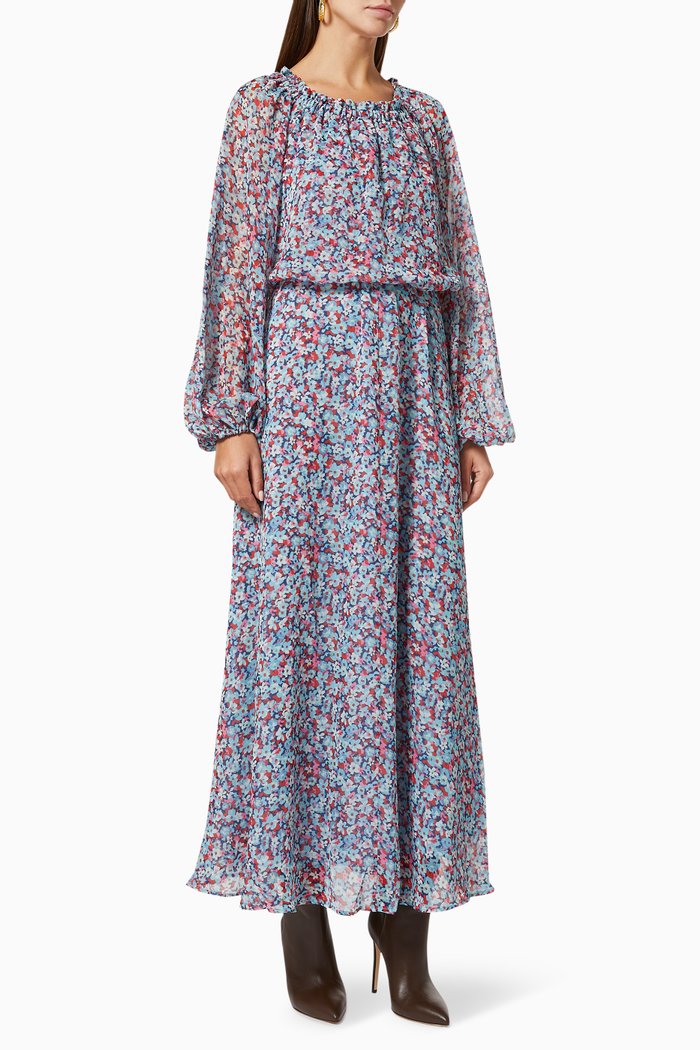 

Carly Long Dress in Recycled Polyester, Multicolour