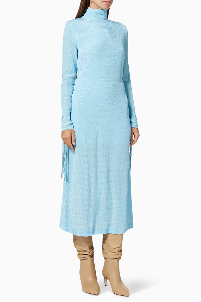 Reba Fringe Dress, Blue
