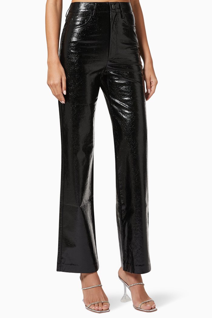 

Rotie Pants in Shiny Vegan Leather, Black