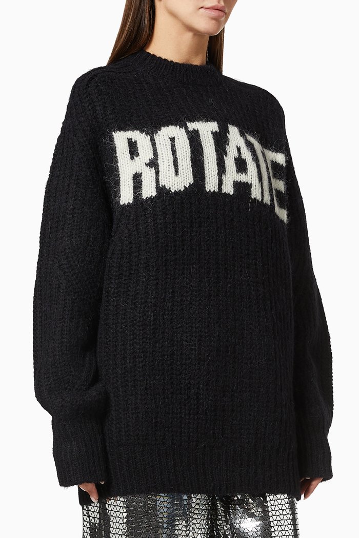 

Brandy Jacquard-knit Sweater in Wool, Black