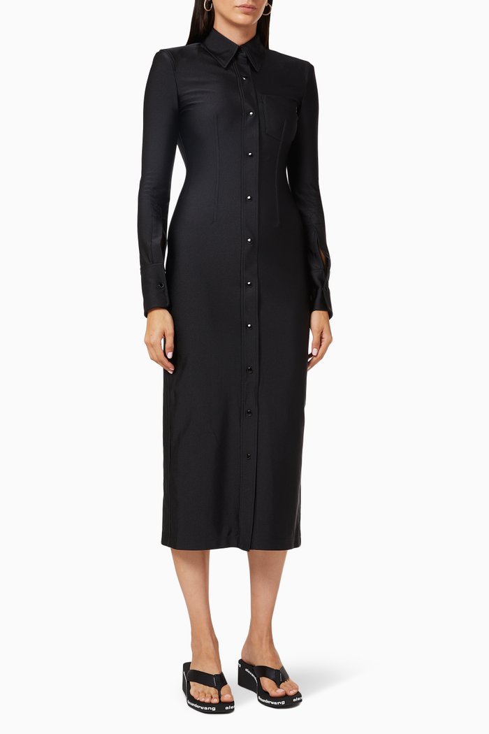 

Corset Shirt Dress, Black
