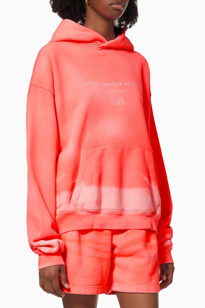 Oversized Hoodie in Cotton Terry, Pink