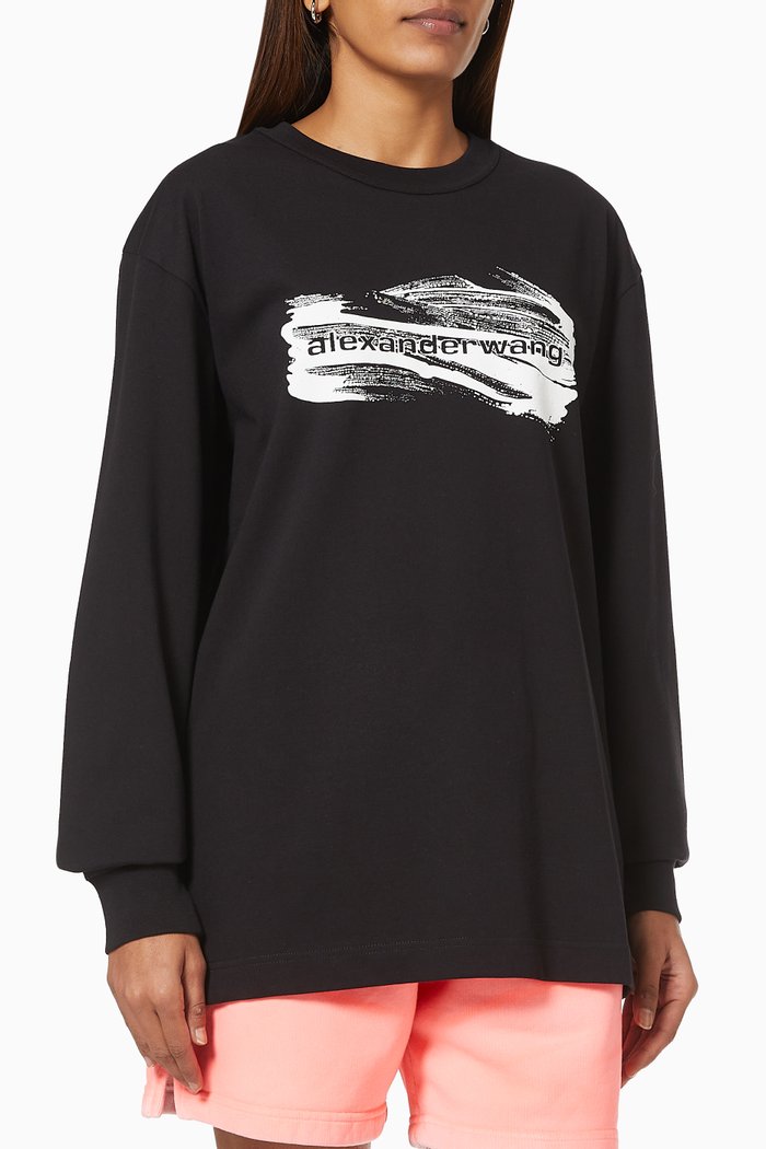 

Soap Suds Long Sleeve T-shirt in Compact Jersey, Black