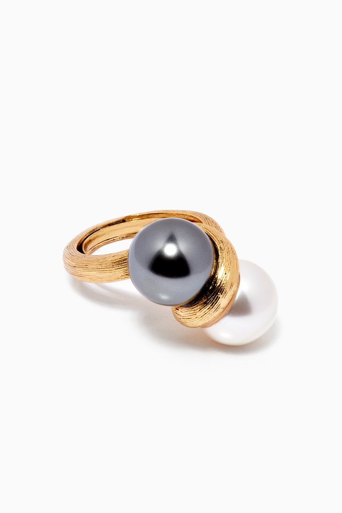 

Double Pearl Ring, Gold
