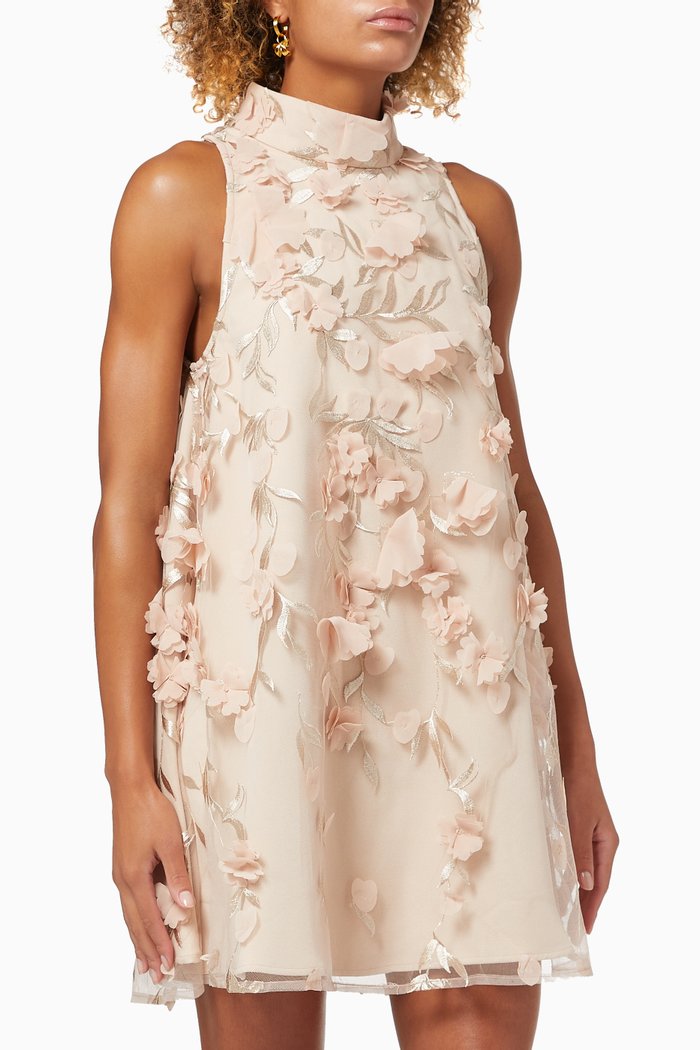 

Tabitha Mini Dress in Tulle, Neutral