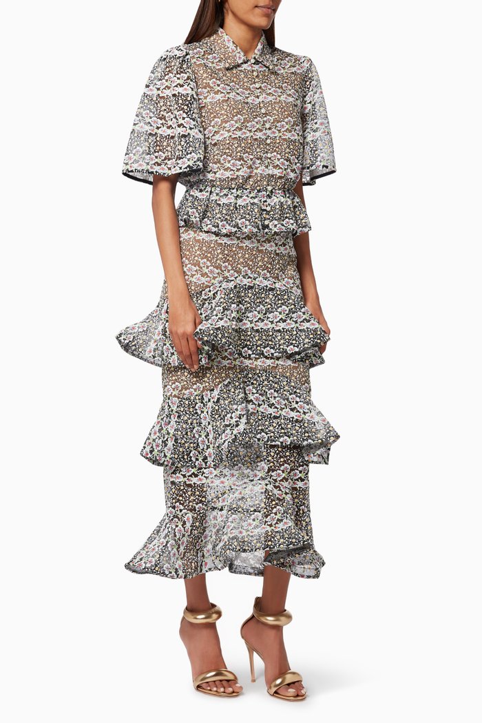 

Cyclic Set in Embroidered Mesh, Multicolour