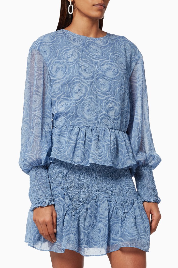 Heart Set in Top & Skirt, Blue