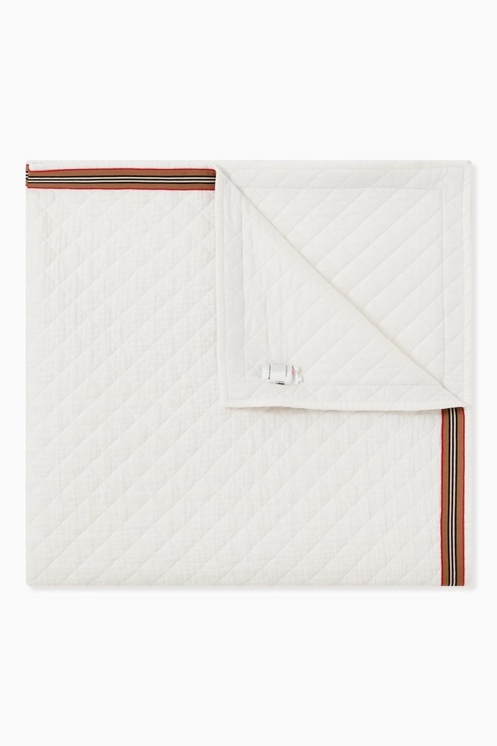 

Icon Stripe Baby Blanket in Cotton, White