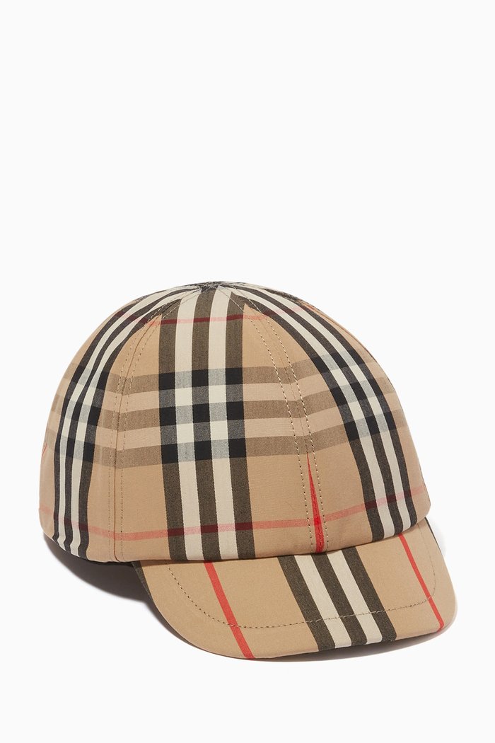 

Baseball Cap in Vintage Check & Icon Stripe Cotton, Neutral