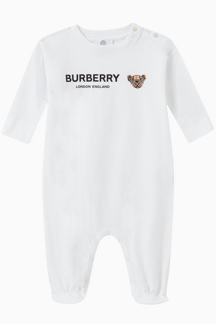 

Thomas Bear Jumpsuit in Cotton, White