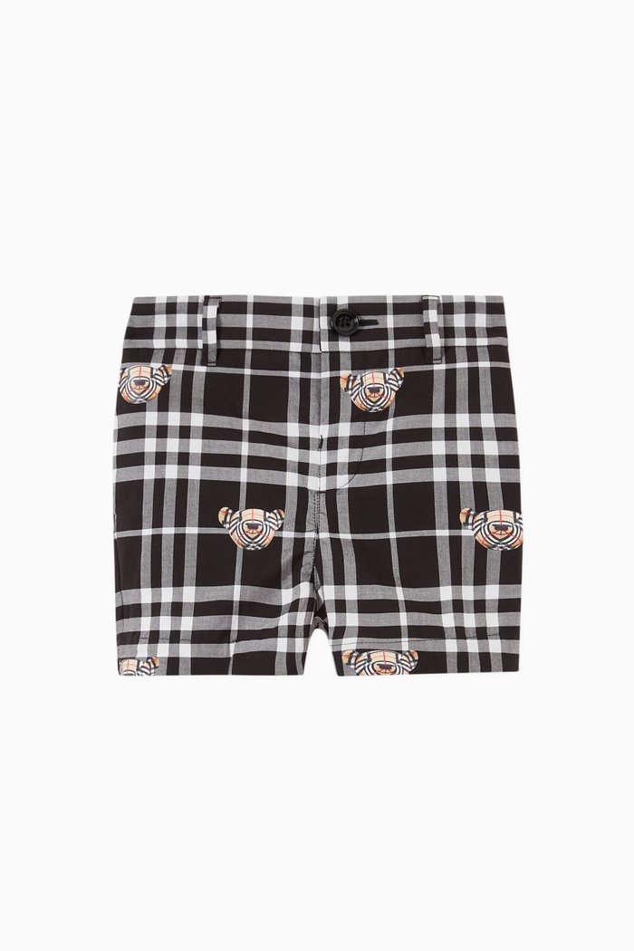 

Thomas Bear Shorts in Check Cotton, Black
