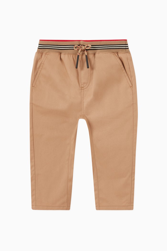 

Icon Stripe Drawcord Pants in Cotton Twill, Neutral