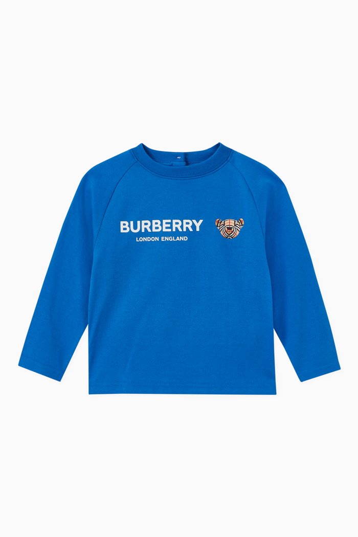 

Thomas Bear Long-sleeve Top in Cotton, Blue