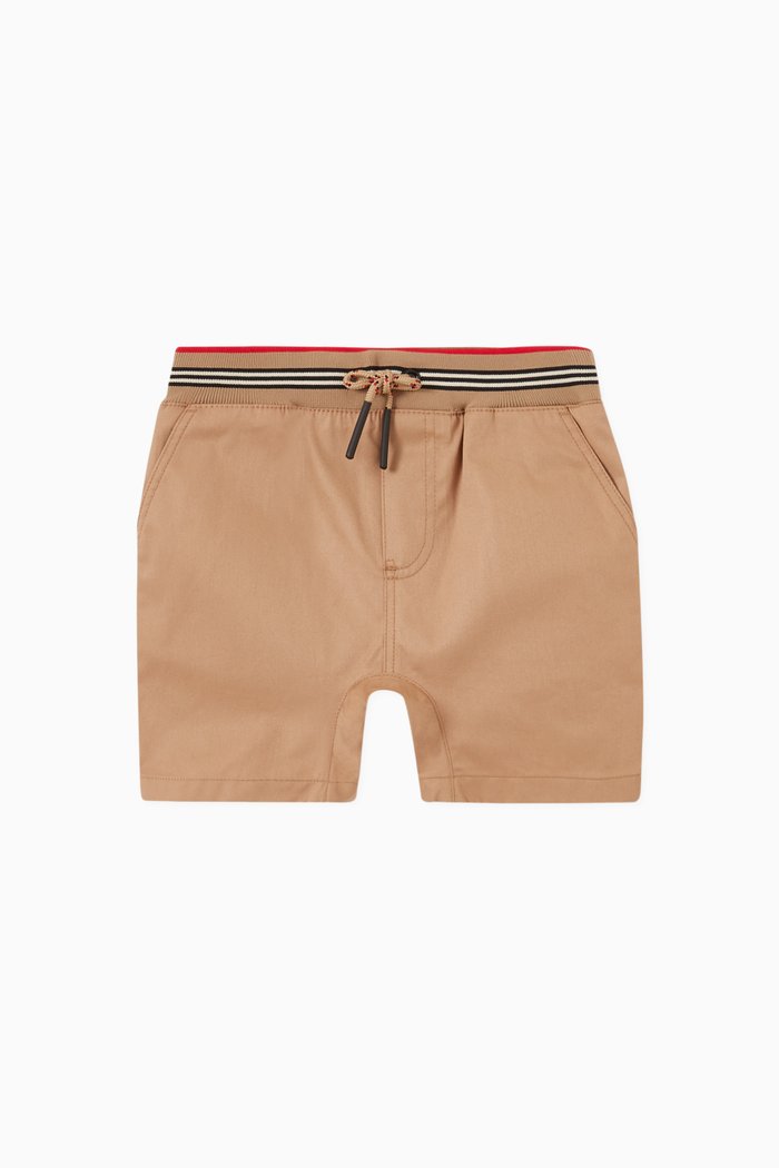 

Icon Stripe Shorts in Cotton Twill, Neutral