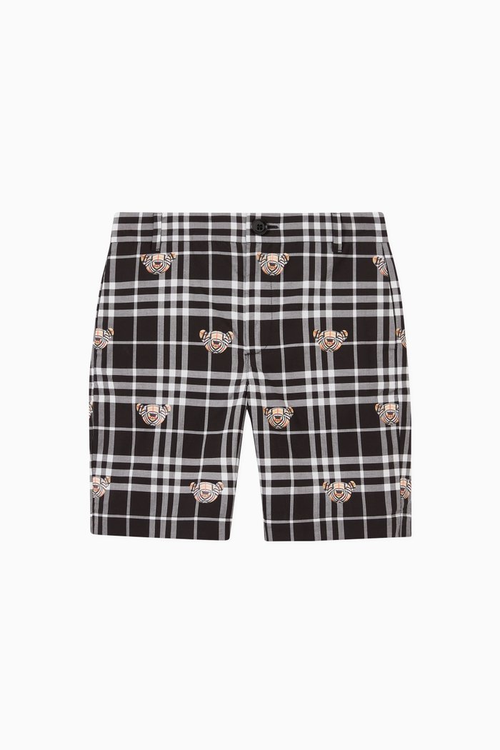 

Thomas Bear Shorts in Check Cotton, Black