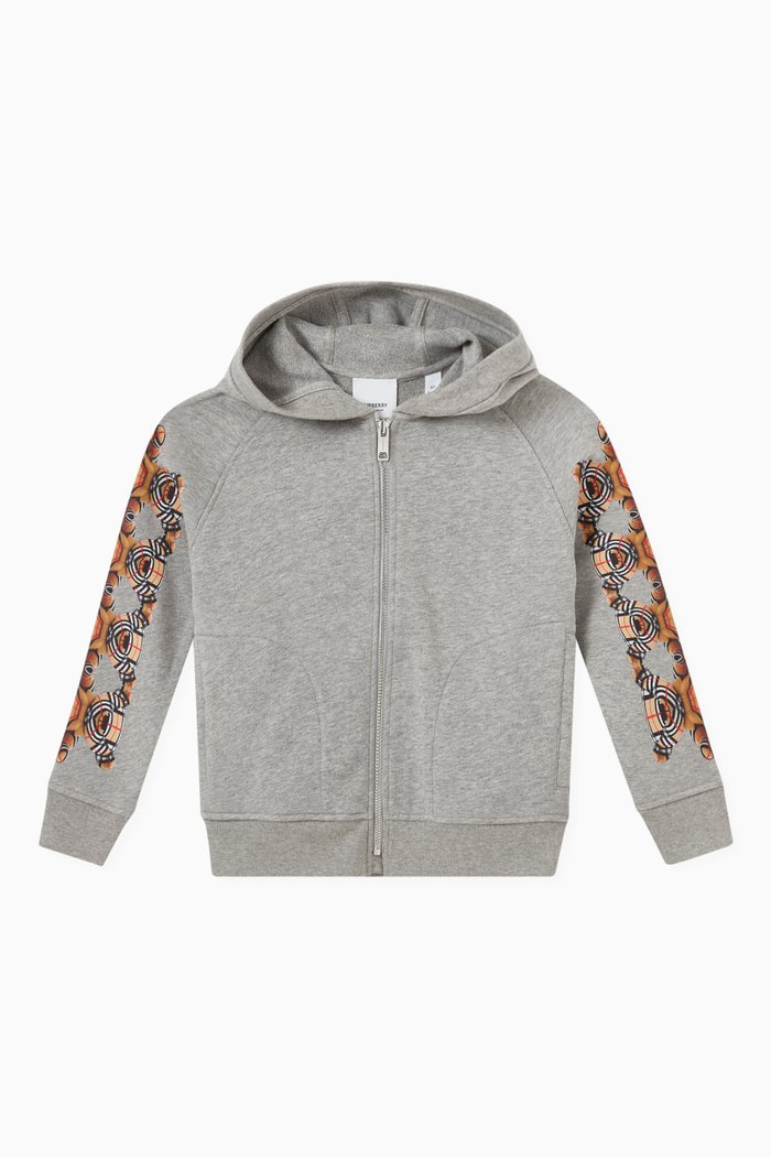 

Thomas Bear Hooded Top in Cotton, Grey