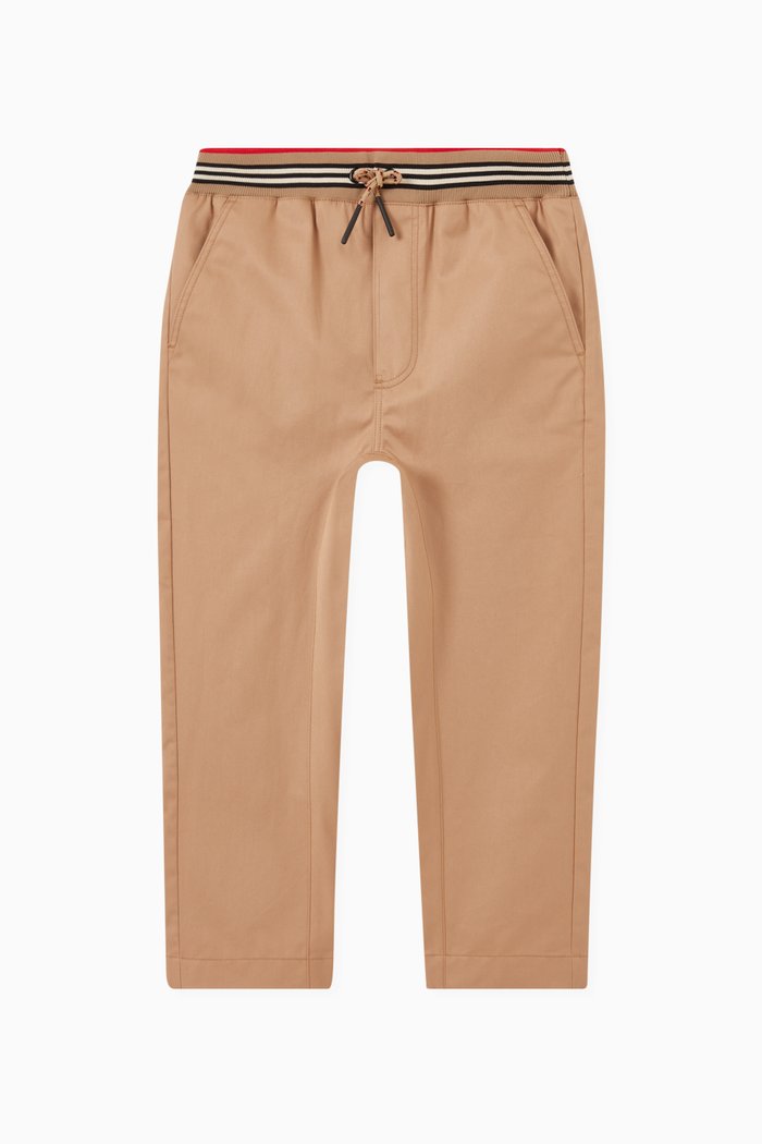 

Icon Stripe Drawcord Pants in Cotton Twill, Neutral