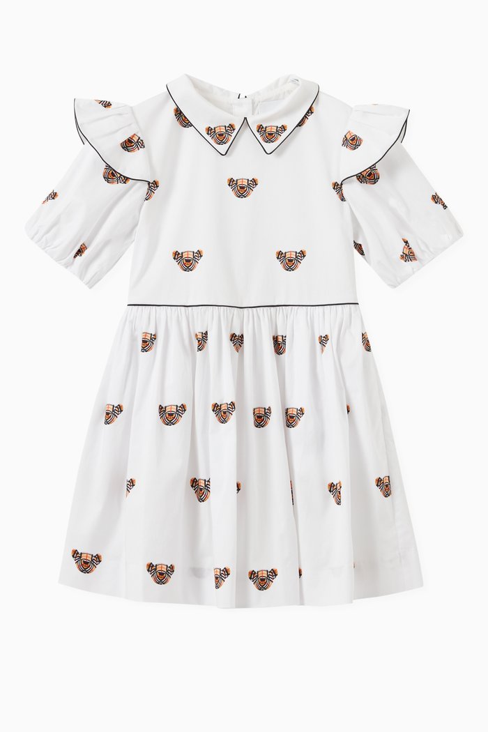 

Thomas Bear Dress in Stretch Cotton, White