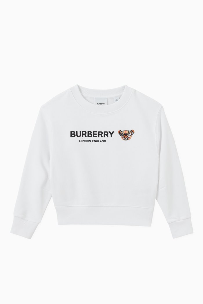 

Thomas Bear Sweatshirt in Loop-back Cotton, White