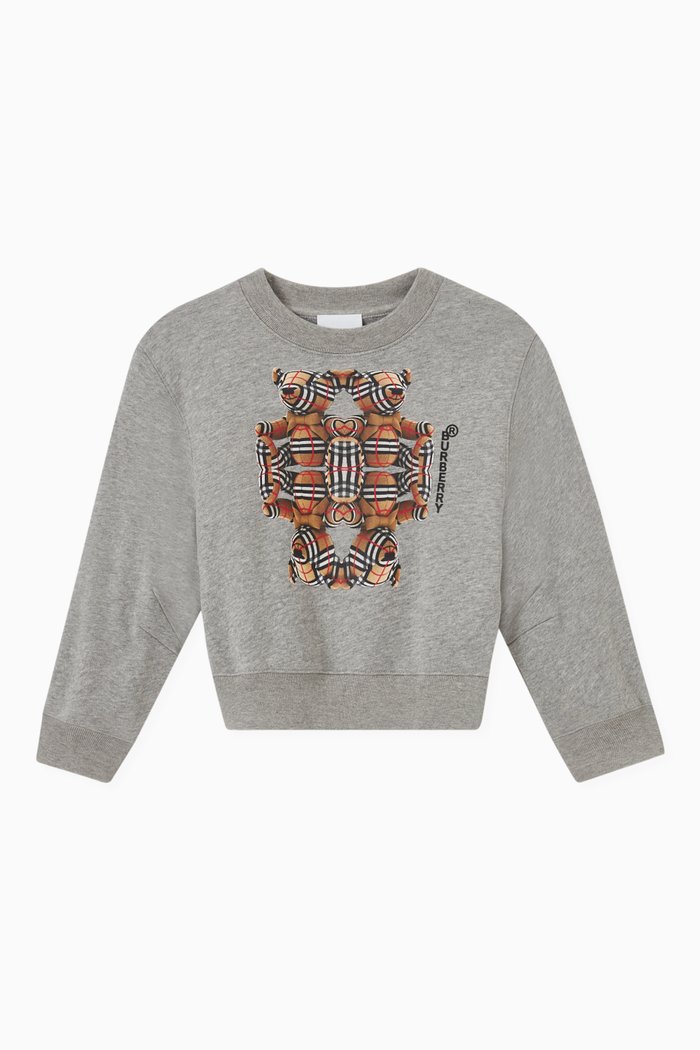 Thomas Bear Sweatshirt in Cotton, Grey