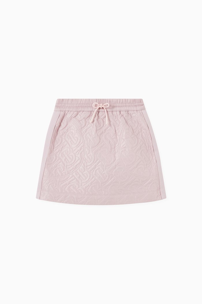 

Monogram Skirt in Quilted Recycled Woven Yarn, Pink