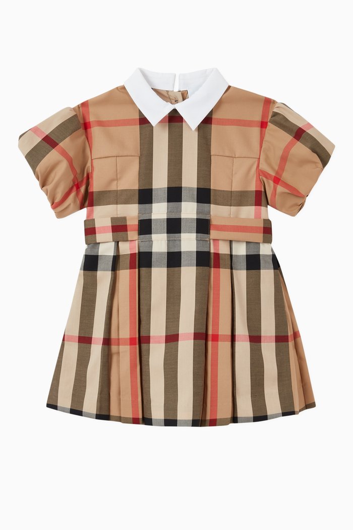 Check Dress in Stretch Cotton 25363292, Neutral