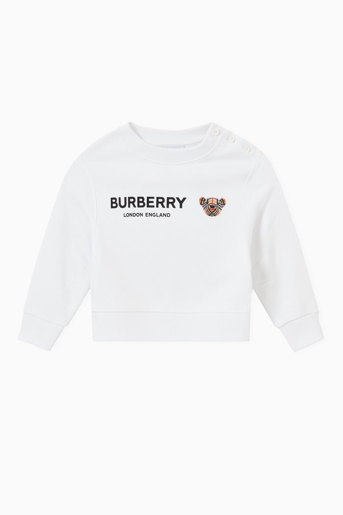 

Thomas Bear Sweatshirt in Loop-back Cotton, White