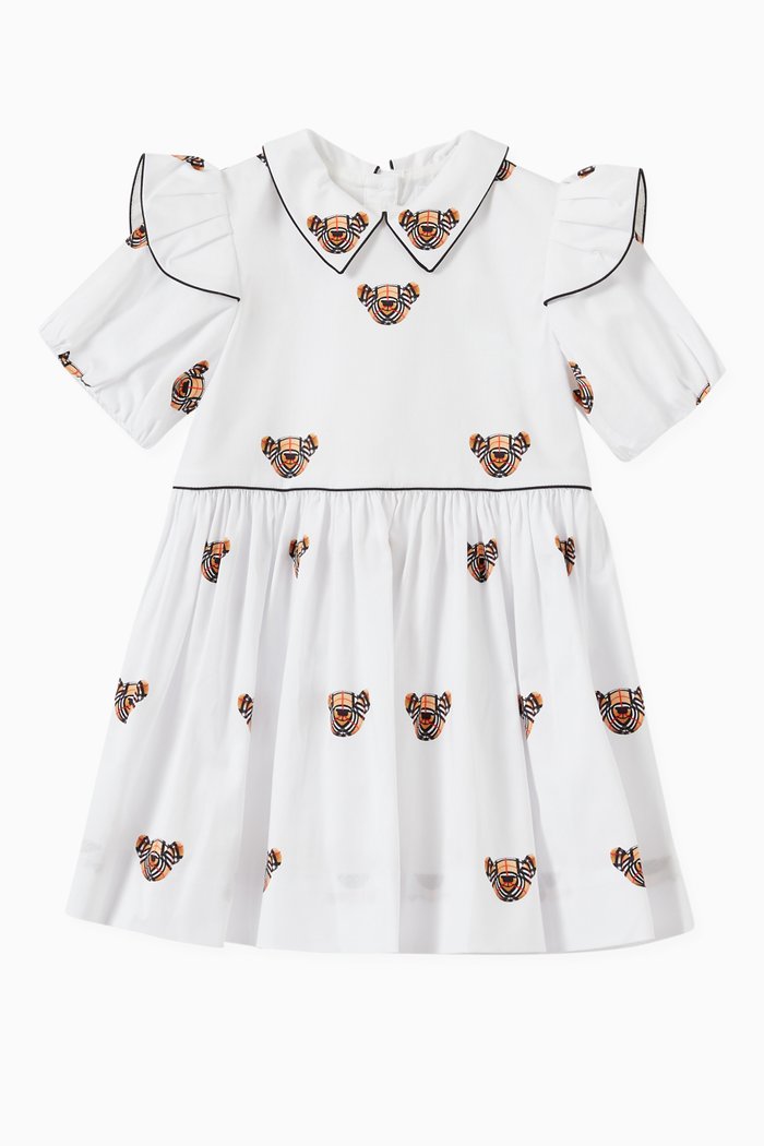 

Thomas Bear Dress in Stretch Cotton, White