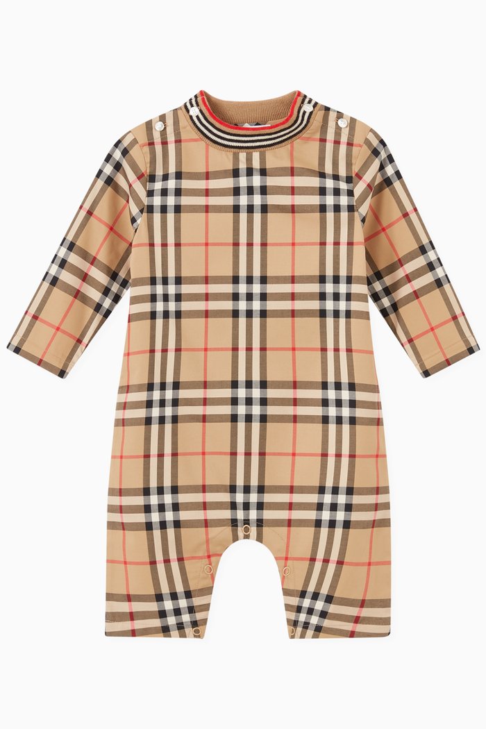 

Vintage Check Jumpsuit in Stretch Cotton, Neutral