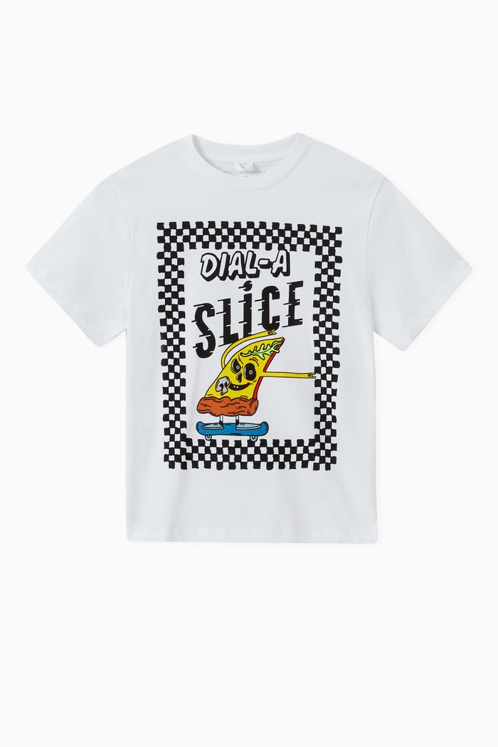 

Pizza Skater Oversized T-shirt in Organic Cotton, White