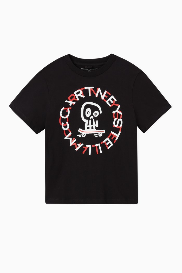 

Skull Logo Oversized T-shirt in Organic Cotton, Black