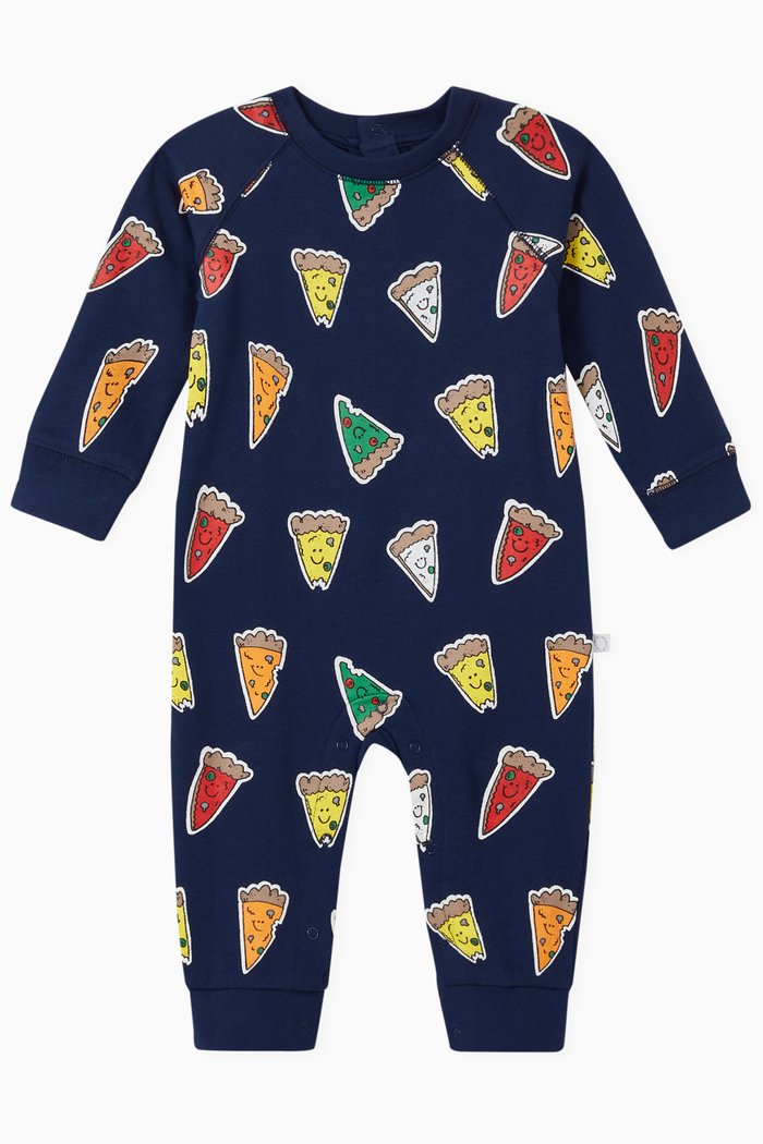

Pizzas Jumpsuit in Organic Cotton Fleece, Blue