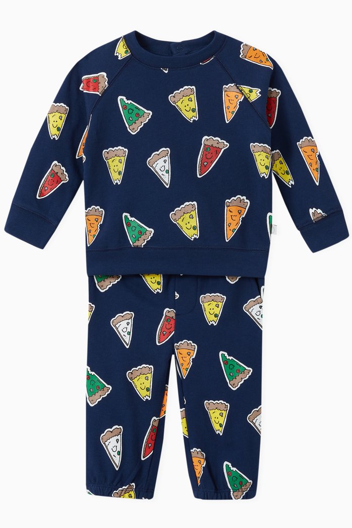 

Pizzas Tracksuit in Organic Cotton Fleece, Blue