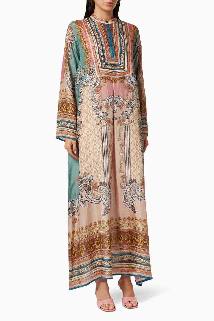 

Nicole Jalabiya in Silk, Pink