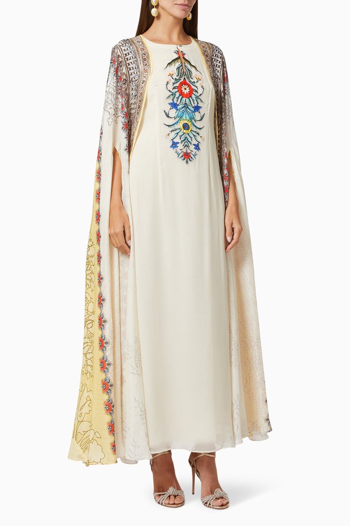 

Cape & Dress Set in Silk, White