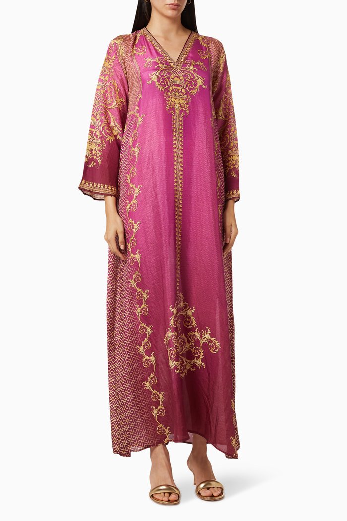 

Nicole Jalabiya In Silk, Pink