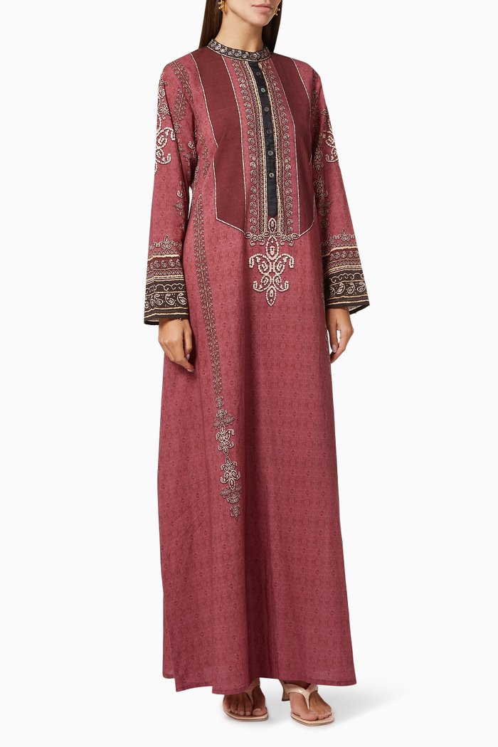 

Bikaner Bianca Jalabiya in Cotton, Pink