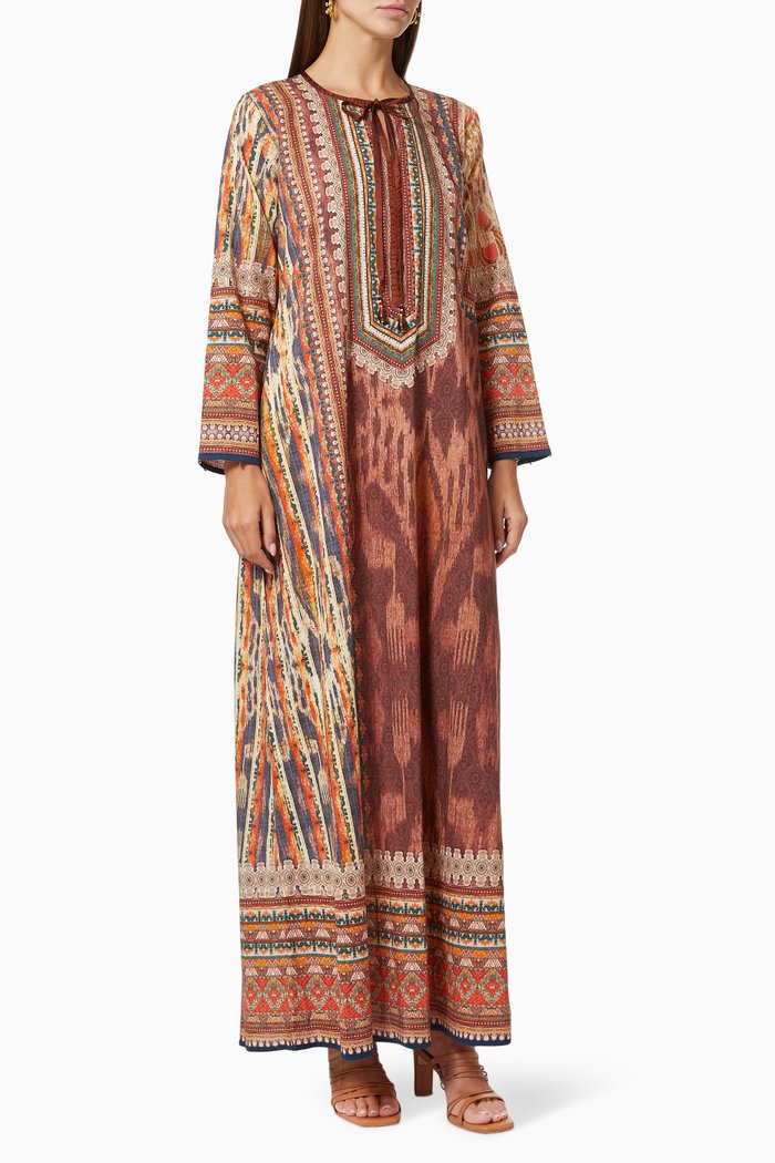 

Uzbek Ramin Jalabiya in Cotton, Multicolour