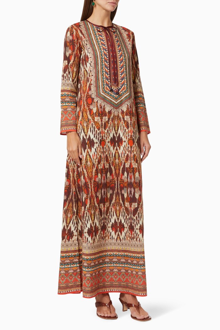 

Uzbek Zeynep Jalabiya in Cotton, Multicolour