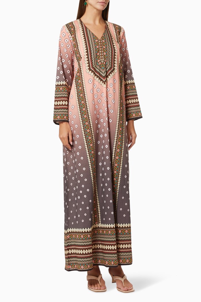 

Anjar Ghazala Kaftan in Cotton, Pink